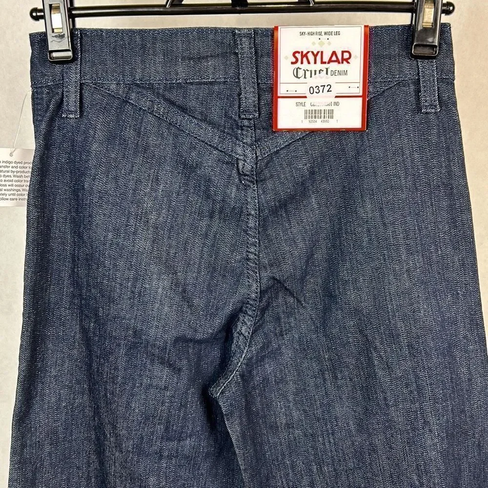 NEW Cruel Girl Denim Skylar Trouser Jeans Sky-High Rise Wide Leg Sz 34/17 Dark W